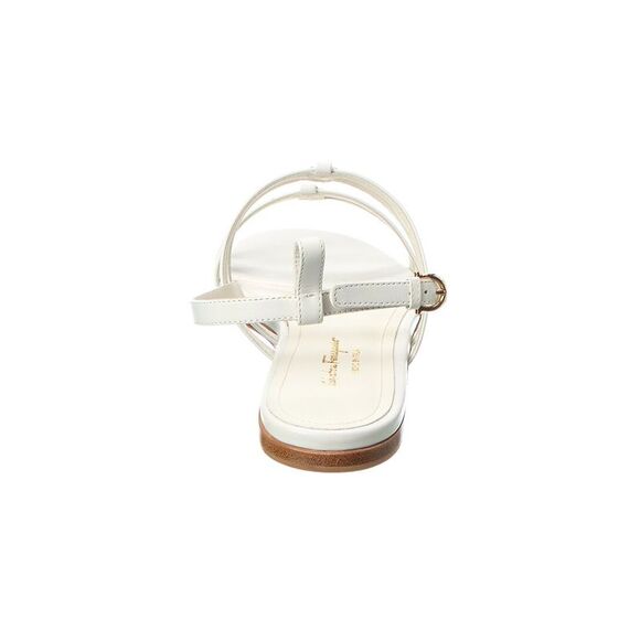 Ferragamo Typa Leather Sandal, White